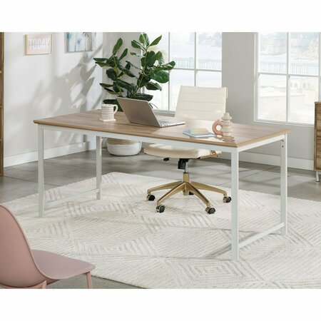 WORKSENSE BY SAUDER Bergen Circle 72x30 Table Desk Ka , Melamine top surface is heat, stain, and scratch resistant 426298